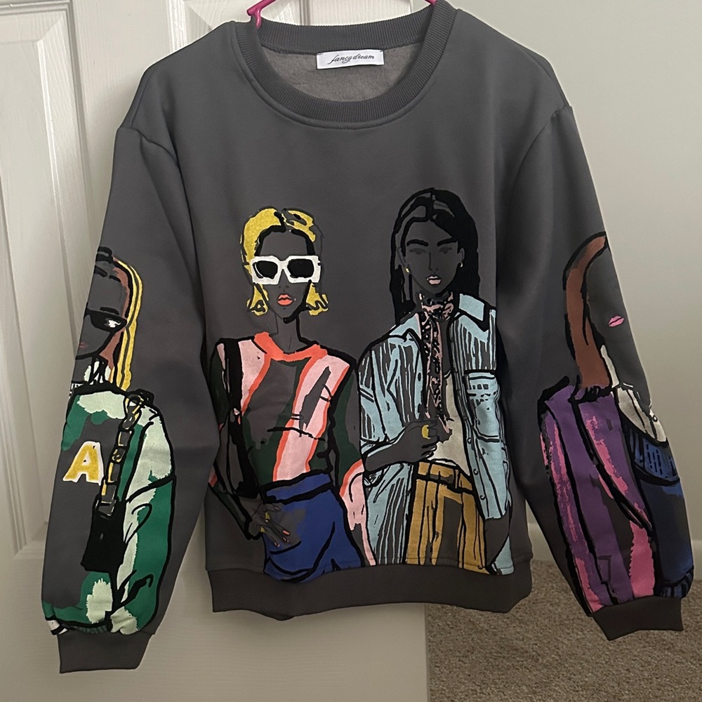 Graphic Women Sweater - Gray